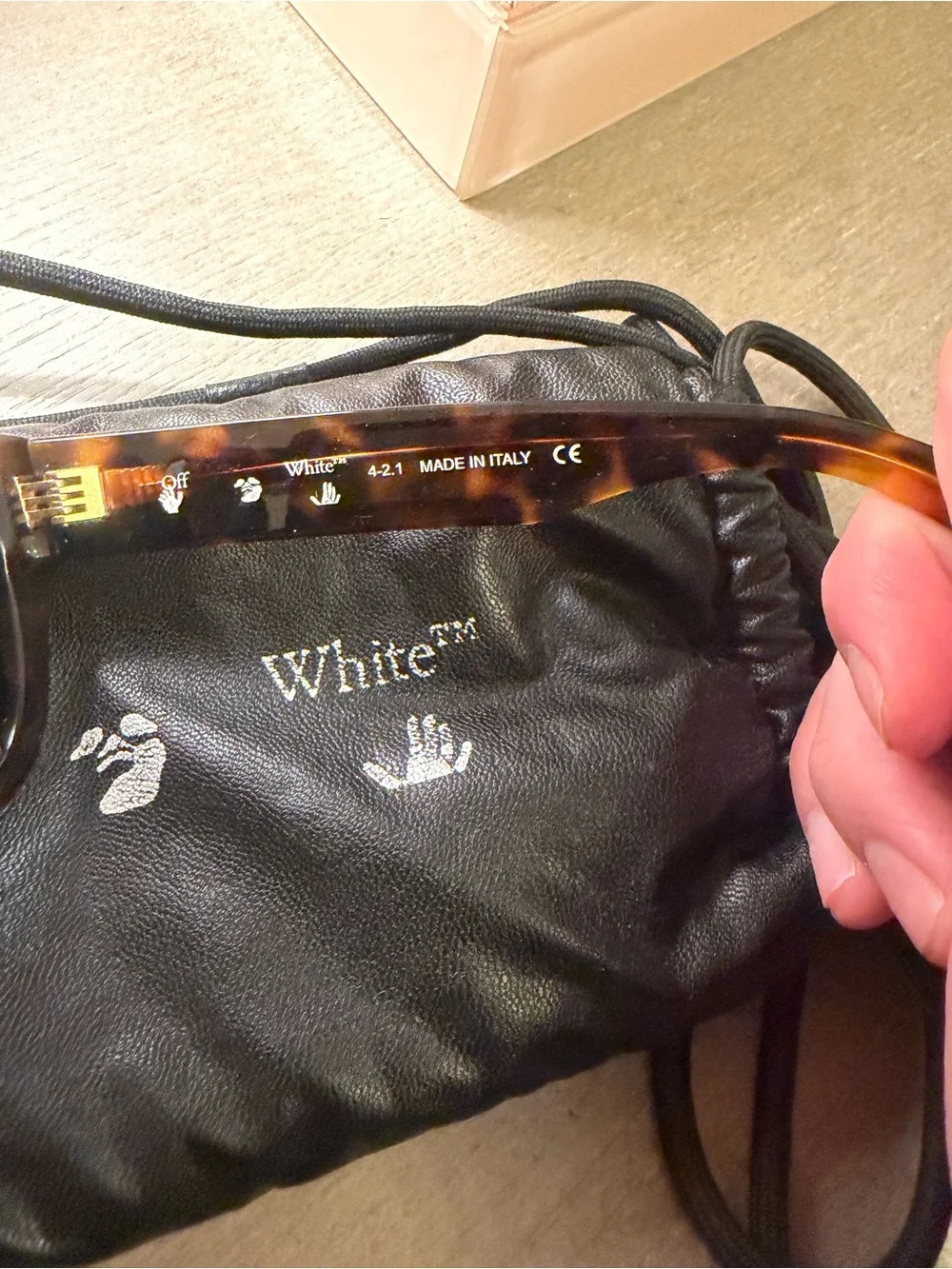 Off-White Tortoiseshell Square Sunglasses with Dark Lenses